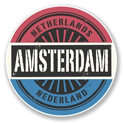 Image of 2 x 10cm Amsterdam Netherlands Sticker Car Bike Laptop Travel Luggage Tag #6724 (10cm 10cm)