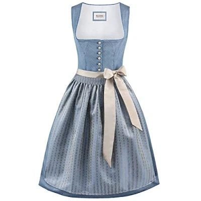 Image of Stockerpoint Women&#039;s Kristin Apron Dirndl, Smoke Blue, One Size