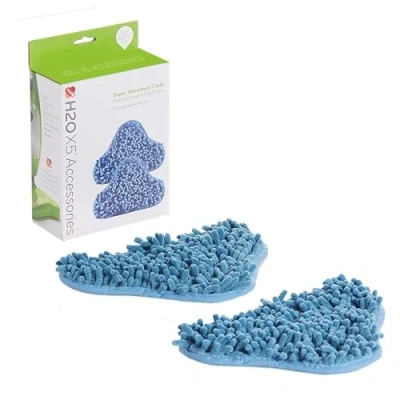 Image of H2O X5 Microfibre Cloth Pack for Steam Mop &amp; Cleaner (H2O 2 x Super Absorbent Cloths)