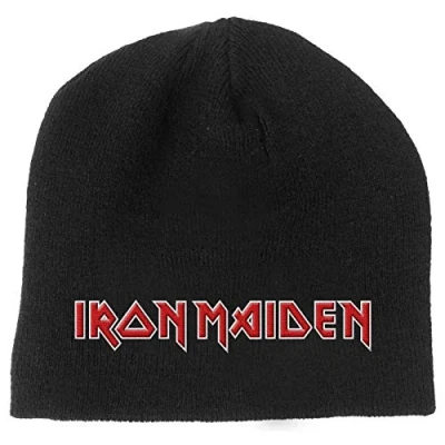 Image of Iron Maiden Beanie Hat Classic Band Logo Book of Souls Official Black One Size