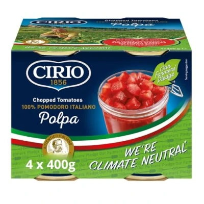 Image of CIRIO Polpa Chopped Tomatoes, Italian, Canned, Tinned 4 x 400g