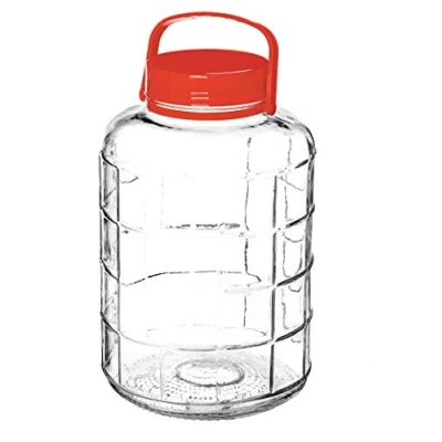 Image of KADAX Glass Jar, Large Preserving Jar with Airtight Lid and Plastic Handle, Storage Wide Mouth for Pickling Cucumbers, Cabbage (16 L)