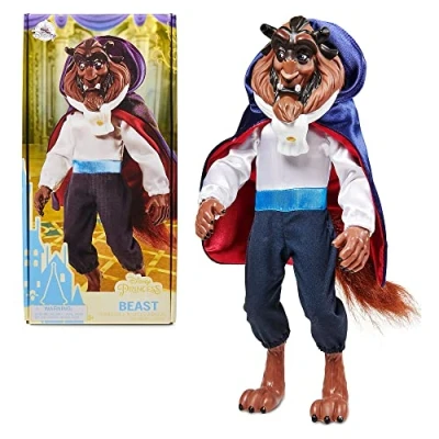 Image of Disney Store Official Beast Classic Doll for Kids, Beauty and the Beast, 32cm/12, Fully Posable Toy with Fluffy Tail, Sculpted Head Mane Suitable Ages 3+