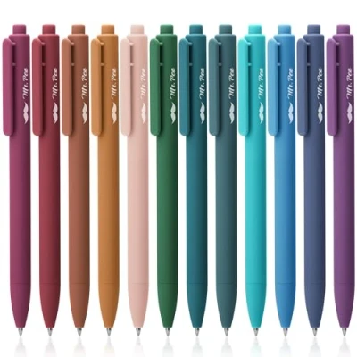 Image of Mr. Pen Retractable Gel Pens, 12 Pack, Dark Vintage Pens Fine Point 0.7mm, Cute Ink Aesthetic for Journaling Tip