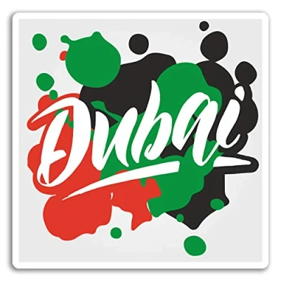 Image of 2 x 10cm Dubai Vinyl Stickers UAE City Paint Fun Sticker Luggage Laptop #17646 (10cm Wide)