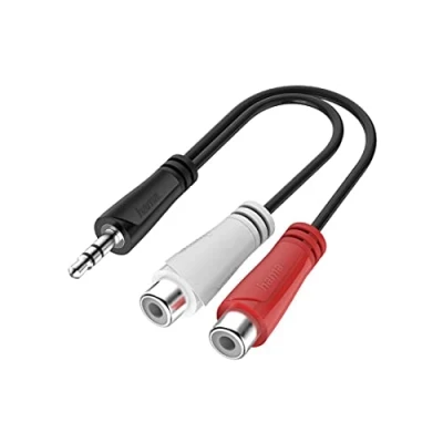 Image of Hama Audio Adapter Jack RCA (3.5 mm Male to 2 x RCA/RCA Female, HiFi Stereo for Connecting Laptop, Mobile Phone, Tablet and Speakers, Amplifier, System with
