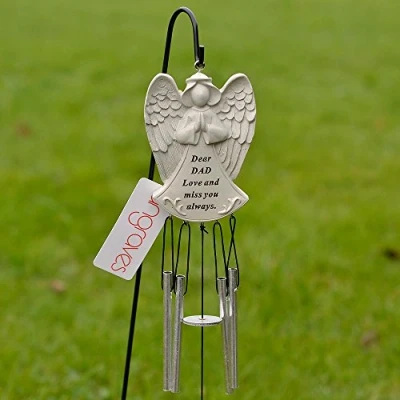 Image of Dear Dad Guardian Angel Love and Miss You Always Graveside Memorial Wind Chime