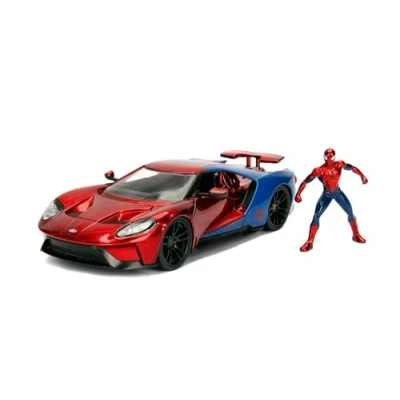 Image of Jada Marvel Spiderman 2017 ford gt 1:24 scale die cast car