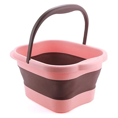 Image of Foot Spa, Bath Basin with Massage Acupoint, Foldable Spa Bucket, Tool for Pedicure, Relax, Deto x and Massage, Collapsible Fits All Size