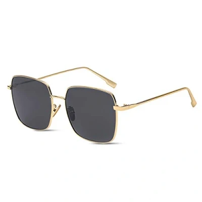 Image of LumiSyne Polarized Sunglasses Unisex Fashion Colored Gradient Mirrored Lens Retro Square Metal Frame UV400 Protection Couple Style Glasses Ultra Light Eyewear Outdoor Travel Gift