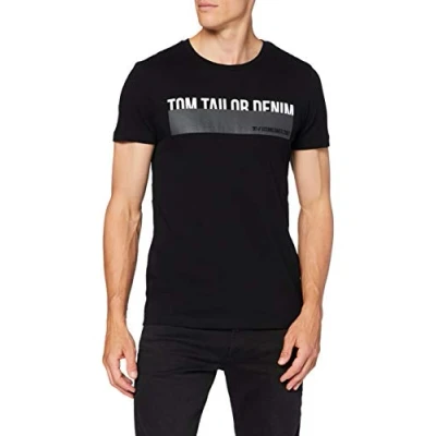 Image of TOM TAILOR Denim Men&#039;s T Shirt with Print 1016303, 14482 Deep Black, S