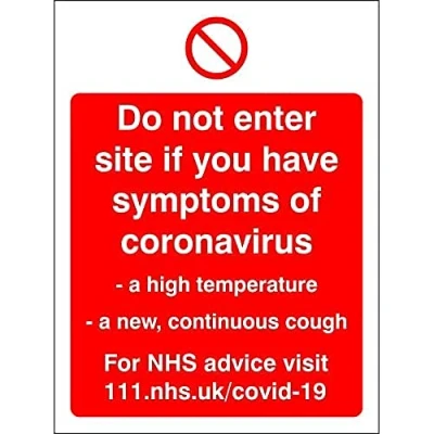 Image of SECO&quot;DO NOT Enter SITE&quot;, 150x200mm Self Adhesive Vinyl Sign, Red/White