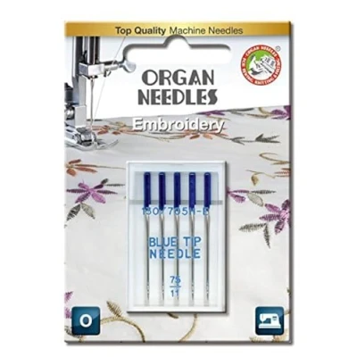 Image of Organ Embroidery 75 Blue Tip/130/705H/5 Needles