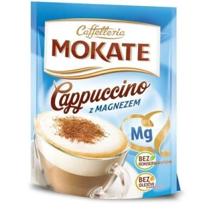Image of Mokate Cappuccino with Magnesium 110 g Classic hot Drink Caffetteria 1 Pack