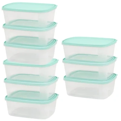 Image of Checkmart Snap On Airtight containers with lids Food Storage Containers, Meal Prep Leak Proof Microwave Freezer Dishwasher Safe Reusable (2L 9 Pack)