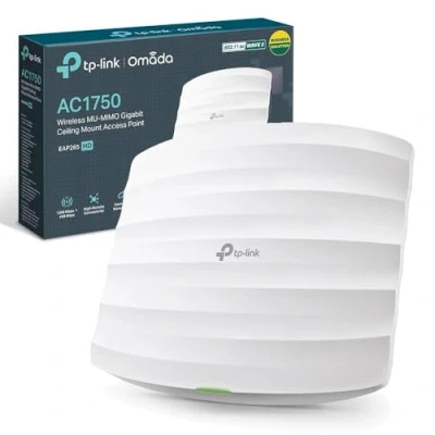 Image of TP Link EAP265 HD Access Point, AC1750 Wireless Points, Dual Band WiFi MU MIMO Gigabit Ceiling Mount, Omada Mesh, Easily Mount to Wall or Ceiling, Free EAP Controller Software