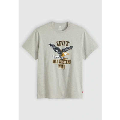 Image of Levi&#039;s Relaxed FIT TEE Print Tshirt, Men&#039;s, Size: Small, Mid tone heather