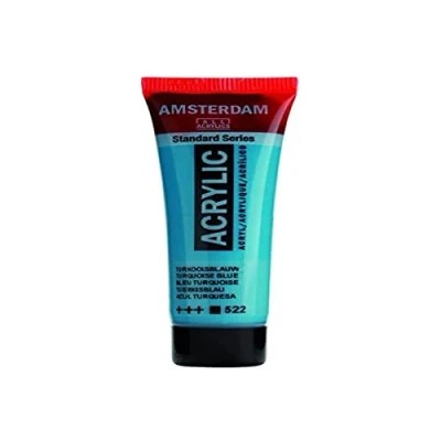 Image of Royal Talens Amsterdam acrylic Colors and sizes indicated Turquoise Blue 20ml