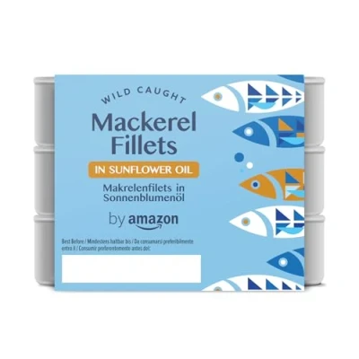 Image of by Amazon Mackerel Fillets in Sunflower Oil, 3x125g