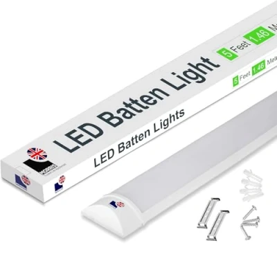 Image of Morris LED Batten Light 5ft 50W 6000LM, IP20 Rated, 6500K Daylight White, Single Bright for High Ceilings, Retail Stores, Industrial Zones Value Range