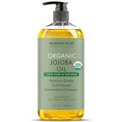 Image of MAJESTIC Pure Organic Jojoba Oil 100% Cold Pressed Hexane Free for Skin, Hair, Nails 8 Fl Oz