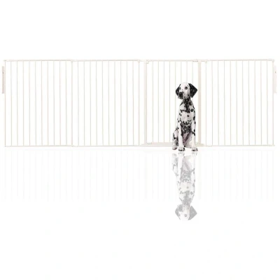 Image of Bettacare Premium Extra Tall Multi Panel Flexible Dog Barrier, up to 298cm Wide, White, 105cm Tall, Barrier for Pets Dogs and Puppy, Puppy suitable Indoor Outdoor use