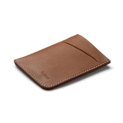 Image of Bellroy Card Sleeve (Premium Leather Holder or Minimalist Wallet, Holds 2 8 Cards Business Cards, Folded Note Storage) Hazelnut