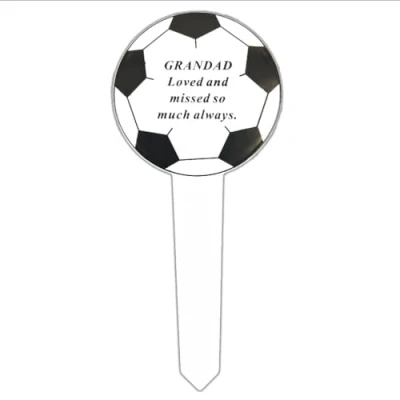 Image of Angraves Special Grandad Football Memorial Remembrance Verse Ground Stake Plaque Tribute