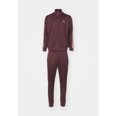 Image of adidas Sportswear Basic Stripes SET Tracksuit, Men&#039;s, Size: Medium, Aurora ruby