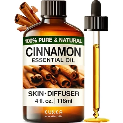 Image of Kukka Cinnamon Essential Oil for Diffuser 118ml 100% Pure Natural Bark Oi Skin, Aromatherapy and Candles &amp; Soap Making Scent DIY