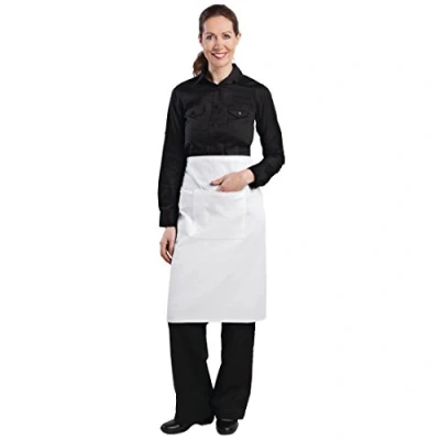 Image of Whites Bistro Apron Polycotton White with Pocket 1000x700mm