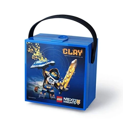 Image of LEGO 40511734 Nexo Knights Lunchbox with Handle, Plastic, Bright Blue