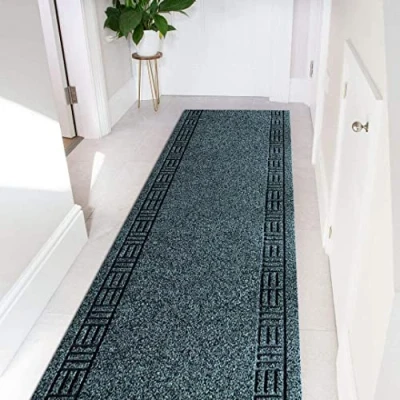 Image of eXtreme Carpet Runner for Hallways, Kitchen, &amp; Living Room Sturdy, Washable, Lightweight Custom Length Rug Non Slip Rubber Backed 66cm Wide x 610cm Long Primavera Anthracite