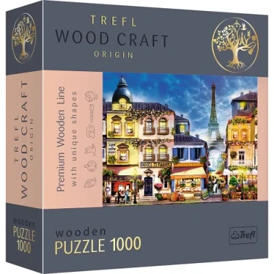 Image of Trefl 20142 1000 Teile, Wood Craft, unregelmäßige Formen, 100 Figuren französischer Denkmäler Symbole, modernes Puzzle, DIY, für Erwachsene und Kinder ab 12 Jahren Wooden, French Street