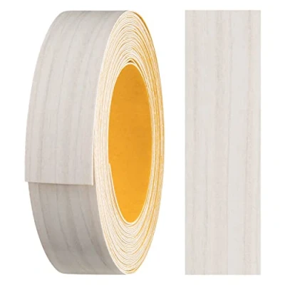 Image of haggiy melamine edge tape self adhesive 18 mm x 5 m I furniture secure hold without ironing banding veneer for shelves/wooden panels (Woodline Cream)