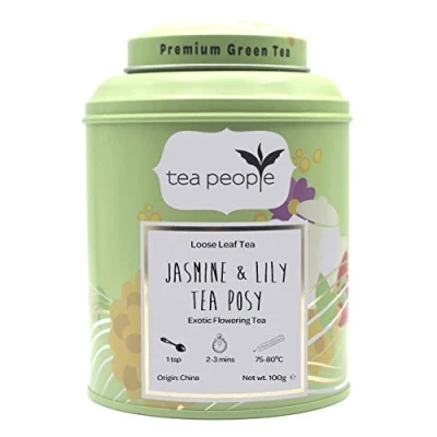 Image of Tea People Jasmine and Lily Posy, 100 g in Tin Caddy