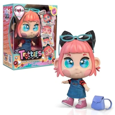 Image of Trotties Emoti Eyes Sophie, Multicoloured, Travel Dolls from the Animated Cartoon Series, with Accessories, Gift for Girls and Boys Age 3 Above