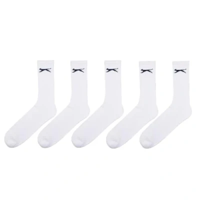 Image of Slazenger Mens 5 Pack Crew Socks White 12+
