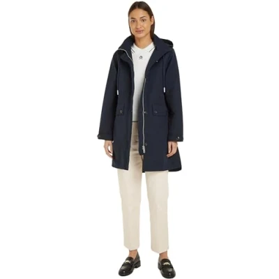 Image of Tommy Hilfiger Women Essential Cotton Blend Parka Parkas, Blue, 38