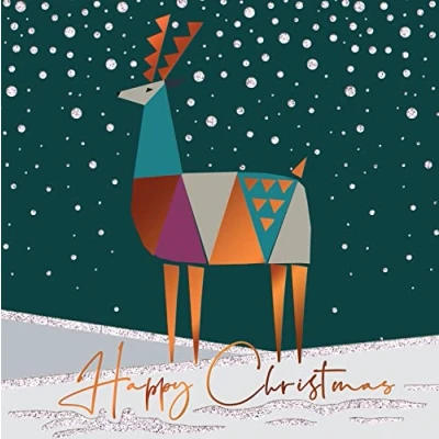 Image of Greeting Card Snowfall Luxury Hand Finished Christmas Single Xmas Cards XLSB041S