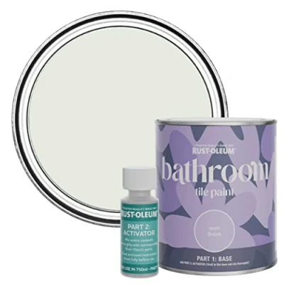 Image of Rust Oleum Green Water Resistant Bathroom Tile Paint in Matt Finish Sage Mist 750ml
