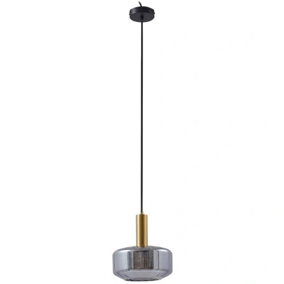 Image of Lindby pendant light Hildur, 1 bulb, smoke grey, glass
