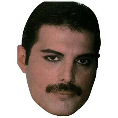 Image of FoxyPrinting Freddy Mercury Celebrity Cardboard Party Face Mask Fancy Dress