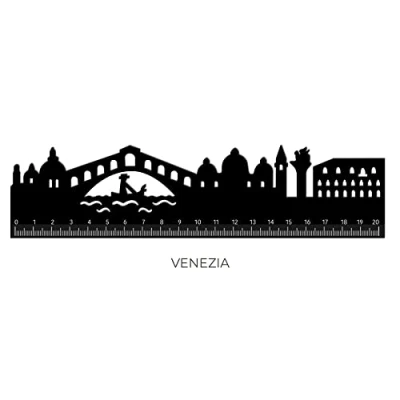 Image of Legami Follow The Skyline Ruler 20 cm Black (Venice)
