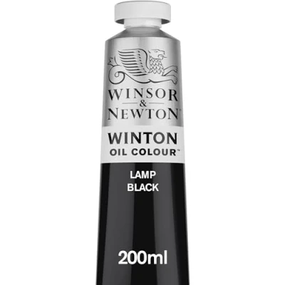 Image of Winsor &amp; Newton Winton 200ml Oil Colour Lamp Black,1437337