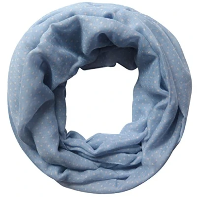 Image of Lina &amp; Lily Polka Dot Print Women&#039;s Infinity Scarf Snood Lightweight (Light Blue)