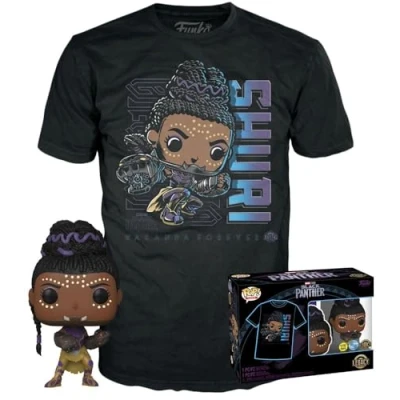 Image of Funko Pop! &amp; Tee: Marvel Black Panther Shuri Extra Large (XL) T Shirt Clothes With Collectable Vinyl Figure Gift Idea Toys and Short Sleeve Top for Adults Unisex Men Women
