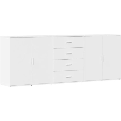 Image of vidaXL Sideboards 3 pcs White Engineered Wood
