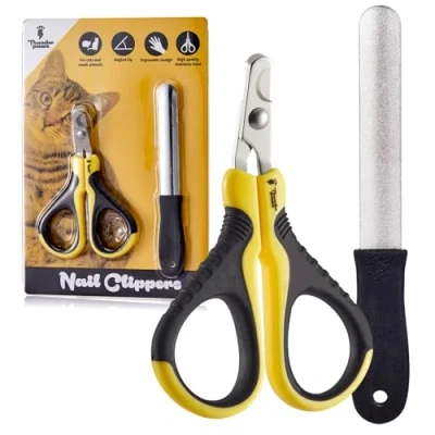 Image of Thunderpaws Professional Grade Cat Nail Clippers with Angled Tip File Included Suitable for Cats and Small Animals (Cats)