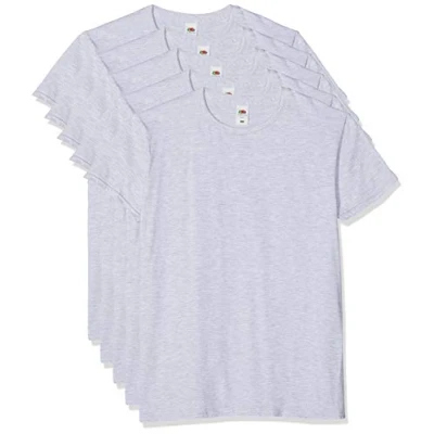 Image of Fruit of the Loom Men&#039;s Iconic, Lightweight Ringspun Tee, 5 Pack T Shirt, Grey (Heather 94), XXX Large (Size:3XL) (Pack 5)